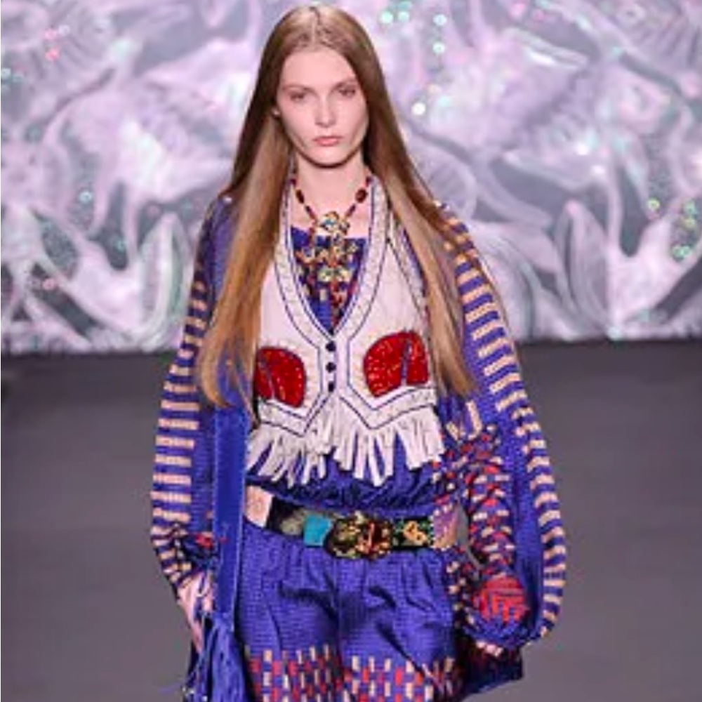 ANNA SUI - 2008 Runway Printed Vest - Villa Amour Top - Picture 2 of 7